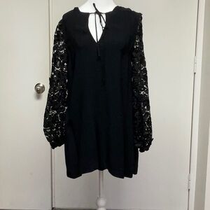 French connection Black lace sleeve dress
